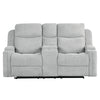 ACME Galya Light Gray Chenille Motion Loveseat with Console Model LV04681