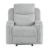 ACME Galya Light Gray Chenille Motion Glider Recliner Model LV04682