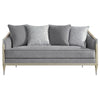 ACME Fernando Gray Chenille & Champagne Loveseat with 4 Pillows Model LV04821