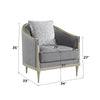 ACME Fernando Gray Chenille & Champagne Chair with Pillow Model LV04822