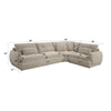 ACME Jonina Beige Chenille Sectional Sofa with 4 Pillows Model LV04840
