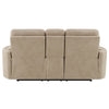 ACME Elison Dark Beige Polish Microfiber Motion Loveseat with Console Model LV05401