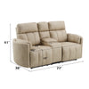 ACME Elison Dark Beige Polish Microfiber Motion Loveseat with Console Model LV05401