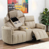 ACME Elison Dark Beige Polish Microfiber Motion Loveseat with Console Model LV05401
