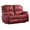 ACME Zuriel Red Synthetic Leather Motion Loveseat Model LV52151