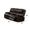 ACME Zuriel Brown Synthetic Leather Motion Sofa Model LV52280