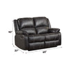 ACME Zuriel Black Synthetic Leather Motion Loveseat Model LV52286