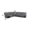 ACME Saul Gray Leather Aire Power Motion Sectional Sofa Model LV53745