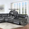 ACME Saul Gray Leather Aire Power Motion Sectional Sofa Model LV53745