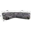 ACME Saul Gray Leather Aire Power Motion Sectional Sofa Model LV53745