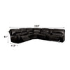 ACME Saul Black Leather Aire Power Motion Sectional Sofa Model LV54150