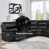 ACME Saul Black Leather Aire Power Motion Sectional Sofa Model LV54150