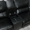ACME Saul Black Leather Aire Power Motion Sectional Sofa Model LV54150