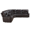 ACME Saul Espresso Leather Aire Power Motion Sectional Sofa Model LV54155