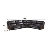 ACME Saul Espresso Leather Aire Power Motion Sectional Sofa Model LV54155