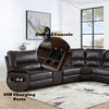 ACME Saul Espresso Leather Aire Power Motion Sectional Sofa Model LV54155
