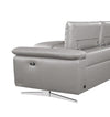 Divani Casa Maine Modern Medium Grey Eco Leather Right Facing Sectional Sofa With Recliner Model VGKNE9104-E9105-MGRY-RAF