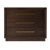 Modrest Manhattan Contemporary Brown Oak And Gold Nightstand Model VGMA-BR-127-NS-CRY