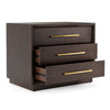Modrest Manhattan Contemporary Brown Oak And Gold Nightstand Model VGMA-BR-127-NS-CRY