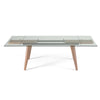 Modrest Marcus Modern Glass & Walnut Extendable Dining Table Model VGEW-D2060BH