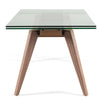Modrest Marcus Modern Glass & Walnut Extendable Dining Table Model VGEW-D2060BH