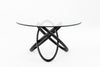 Modrest Mason Round Glass & Black Ash Dining TableModel VGCSDT-16138-BLK