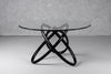 Modrest Mason Round Glass & Black Ash Dining TableModel VGCSDT-16138-BLK