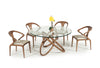 Modrest Mason Modern Round Glass & Walnut Dining Table Model VGCSDT-16138