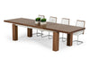 Modrest Maxi Modern Walnut & Stainless Steel Dining Table Model VGGU677XT-WAL-DT