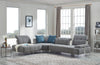 Divani Casa Nash Modern Grey Fabric Sectional Sofa Adjustable Backrest Model VGMB-1808-GRY