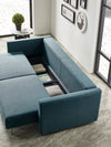 Divani Casa Fredonia Modern Blue Green Fabric Sofa Bed With Storage Model VGMB-1901-BG