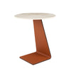 Modrest Merkel Modern Ceramic & Leather End Table Model VGYF-CT-282