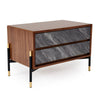 Nova Domus Metcalf Mid Century Walnut & Grey Nightstand Model VGMAQT-S831-BR-120-WAL-NS
