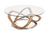 Modrest Michele Modern Glass & Walnut Coffee Table Model VGCSCT-20050-BRN-CT