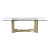 Mingus Modern Glass + Brushed Brass Rectangualr Dining Table