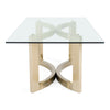 Mingus Modern Glass + Brushed Brass Rectangualr Dining Table