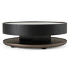 Modrest Miranda Modern Ceramic & Black Oak Round Coffee Table Model VGHBN459E