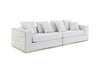 Divani Casa Mobray Glam Light Grey Velvet & Gold Sofa Model VGUIMY524-GRY