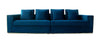 Mobray Glam Blue & Gold Fabric Sofa