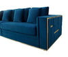 Divani Casa Mobray Glam Blue & Gold Fabric Sofa Model VGUIMY524-BLUE