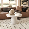 Modrest Desoto Modern White Concrete Round Coffee Table Model VGGR-696070-WHT