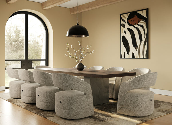 Renzo Modern Oak & Concrete 118" Dining Table