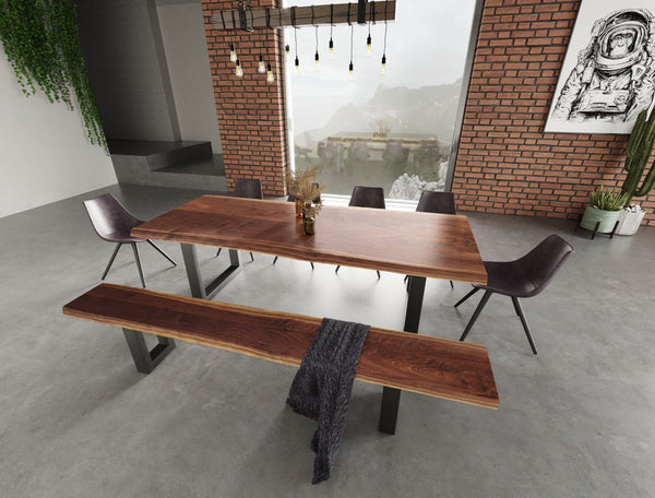 Taylor Large 87" Modern Live Edge Wood Dining Table
