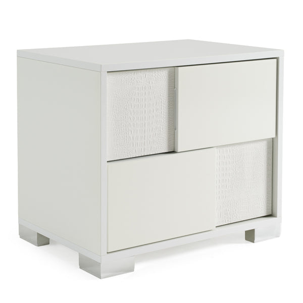 Monza Italian Modern White Nightstand