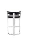 Modrest Munith Modern Black Velvet & Stainless Steel Counter Stool Model VGZAB9504-BLK-BS