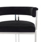 Modrest Munith Modern Black Velvet & Stainless Steel Counter Stool Model VGZAB9504-BLK-BS