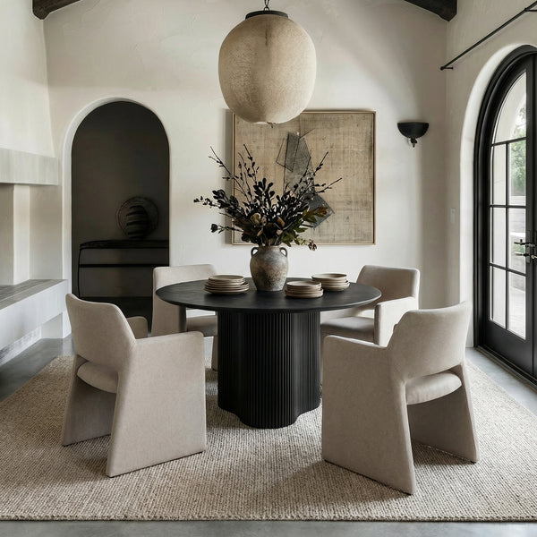 Lasara Modern Beige Fabric Dining Chair