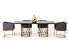 Modrest Natalie Modern Black Acacia & Antique Brass Dining Table Model VGLBGATS-DT220-03