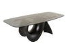 Modrest Neptune Modern Grey Wave Glass & Black Dining Table Model VGVC-T2378