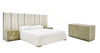 California King Modrest Nixa Modern Beige Velvet & Brushed Bronze Bed Model VGVC-BD1909-BED-BGE-CK